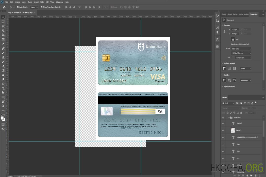 Carte électronique visa de la banque de l'Union du Liechtenstein template